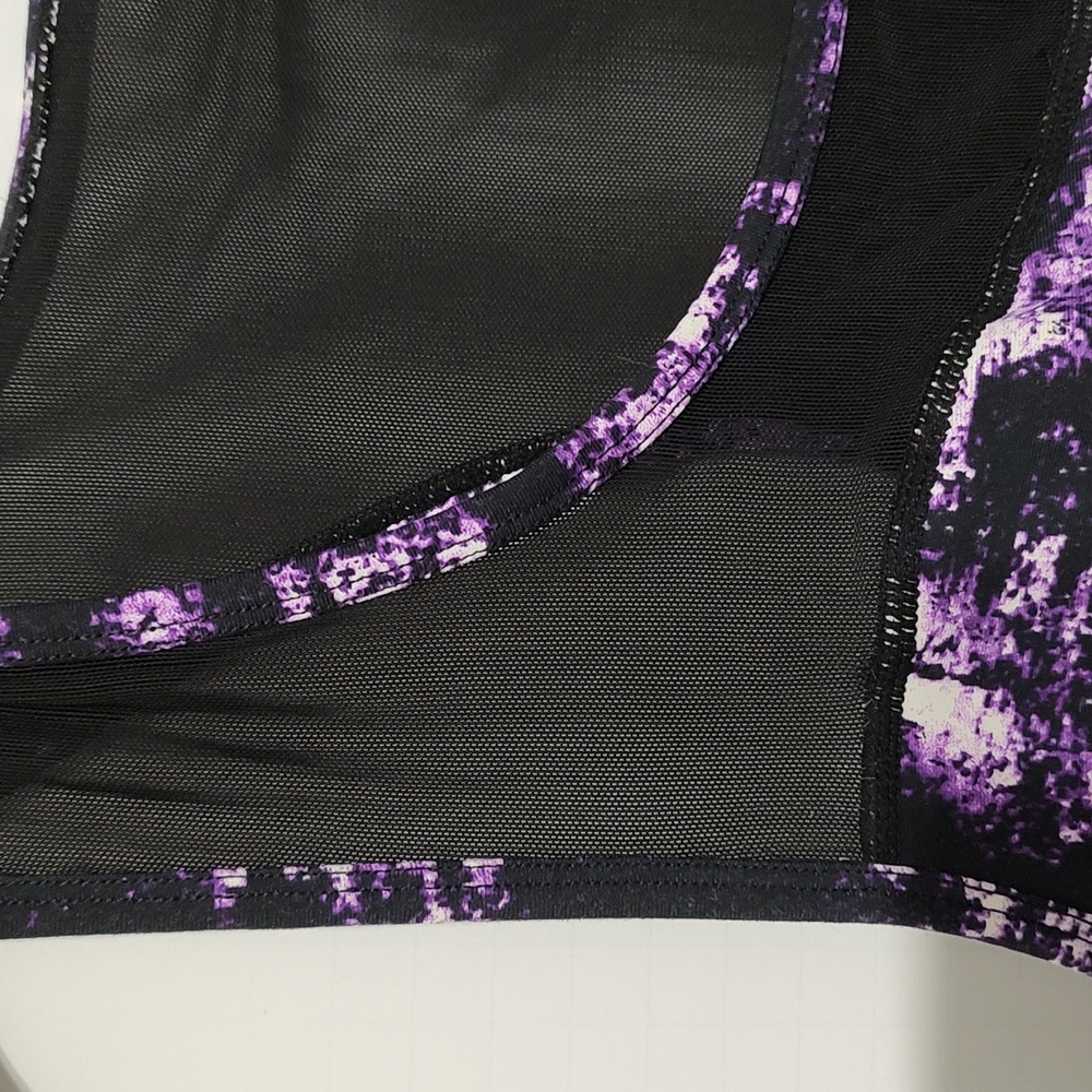 Purple Torrid Active Tank Top with Seer Black Areas Torrid sz 2 or 18/20 = 2X - Picture 2 of 7